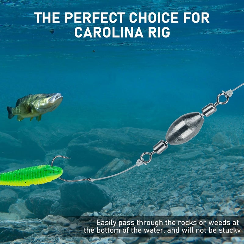 THKFISH Brass Fishing Sinker Swivel, 5 Size Trolling Sinkers Swivel Weights Quick Set Up Lead Fishing Sinker with Inner Swivel Rolling for Fishing Saltwater Freshwater,1/32-1/2 OZ - Image 4